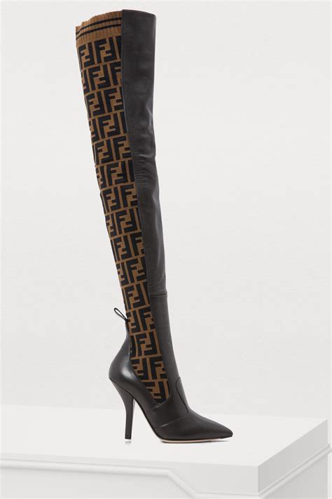 fendi black.boots|thigh high Fendi boots.